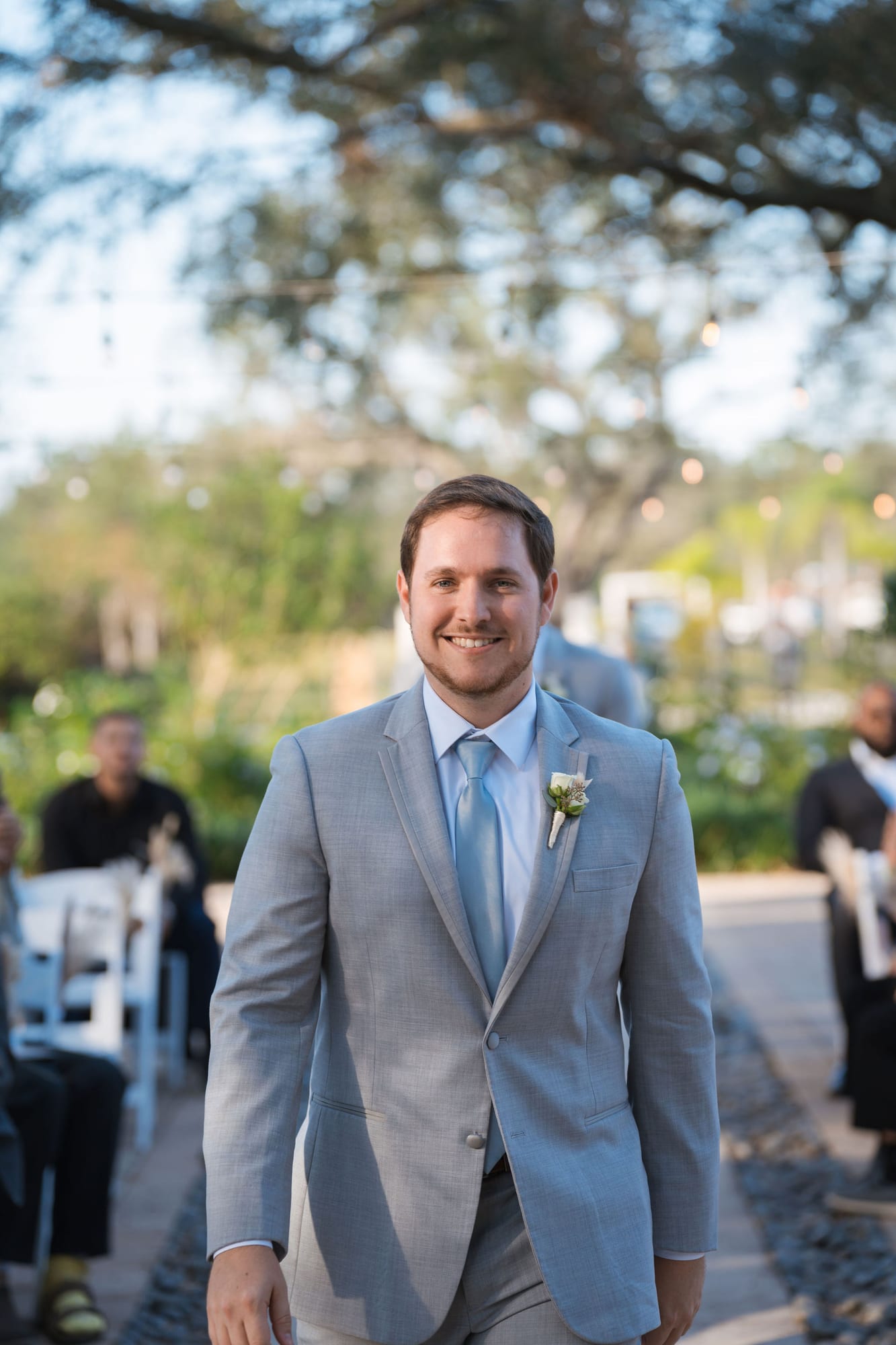 Groom walking down the aisle before the ceremony at SoireEstate